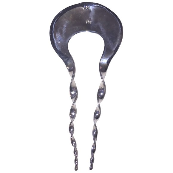 Oval Sterling Silver Modernist Hair Comb main image 4